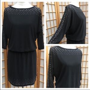 WHBM Embellished Black Dress SZ S